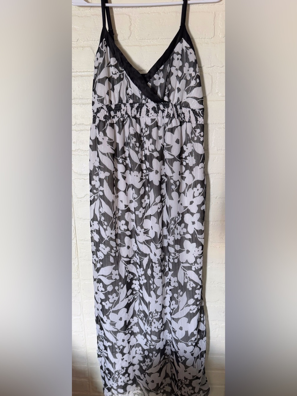 Motherhood Maternity Black and White Floral Maxi Dress-Skirt
